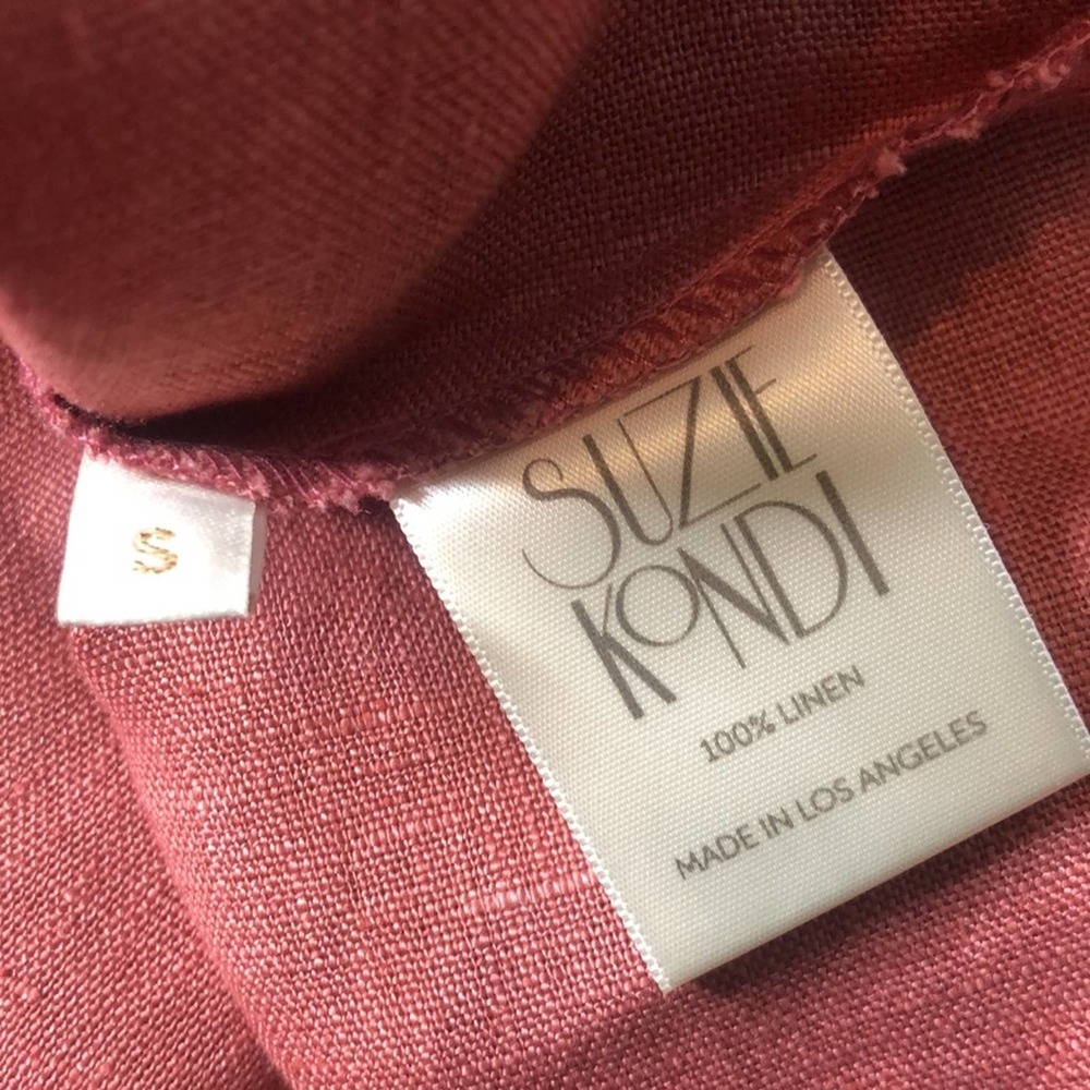 Suzie Kondi The Safari Linen Oversized Pink Top- Dessert Rose XS - Picture 8 of 11